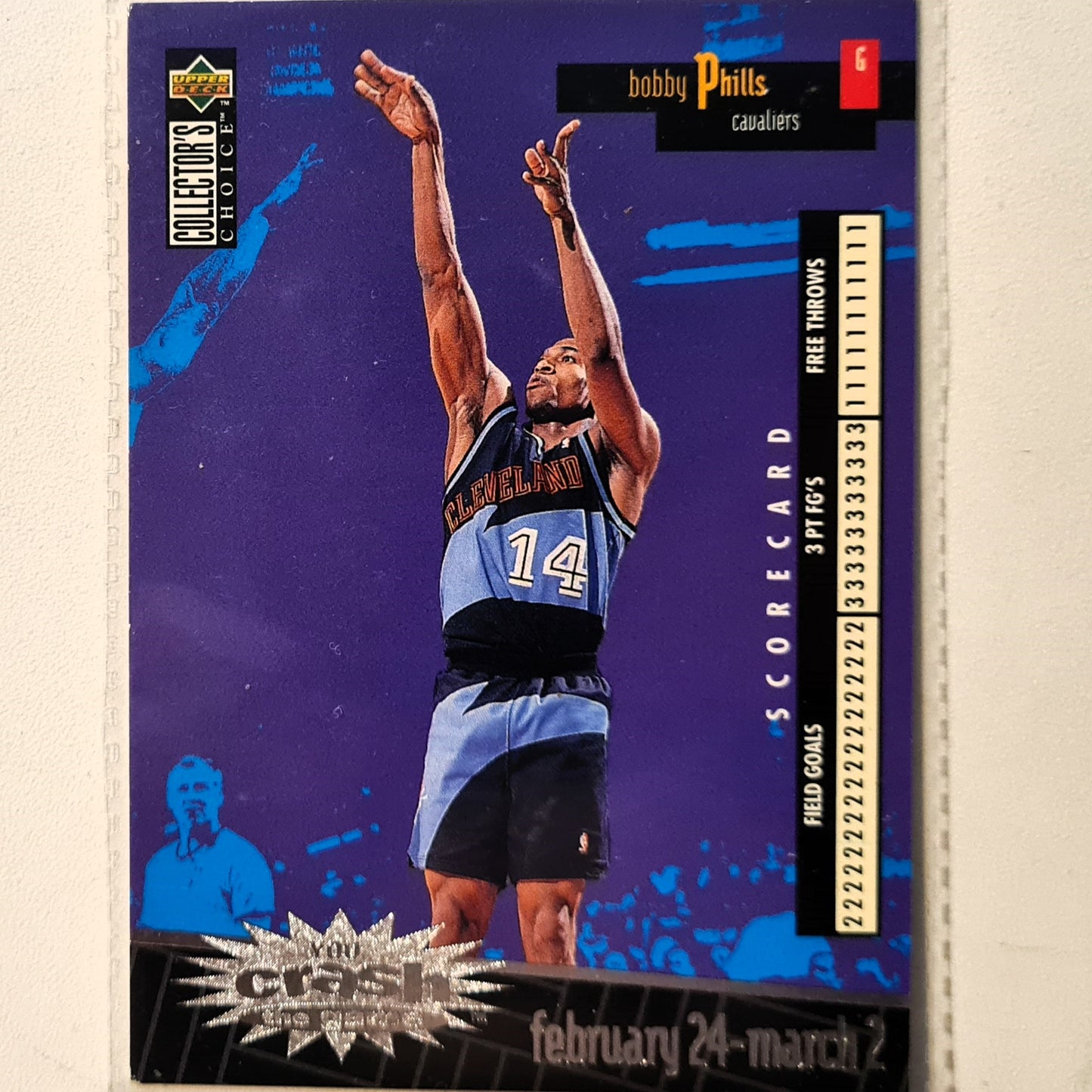 Bobby Phills 1996 Upper Deck you crash the game C5 NBA Basketball Cleveland Cavaliers very good sleeved