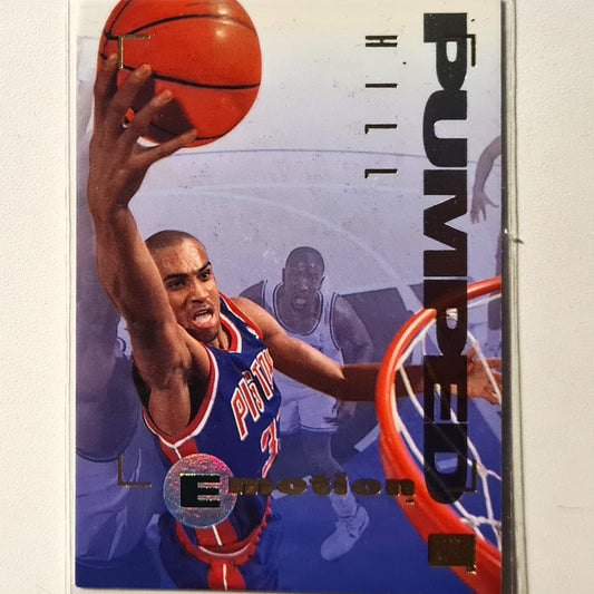 Grant Hill 1995 Skybox Emotion Pumped Rookie RC #28 NBA Basketball Detroit Pistons Excellent sleeved