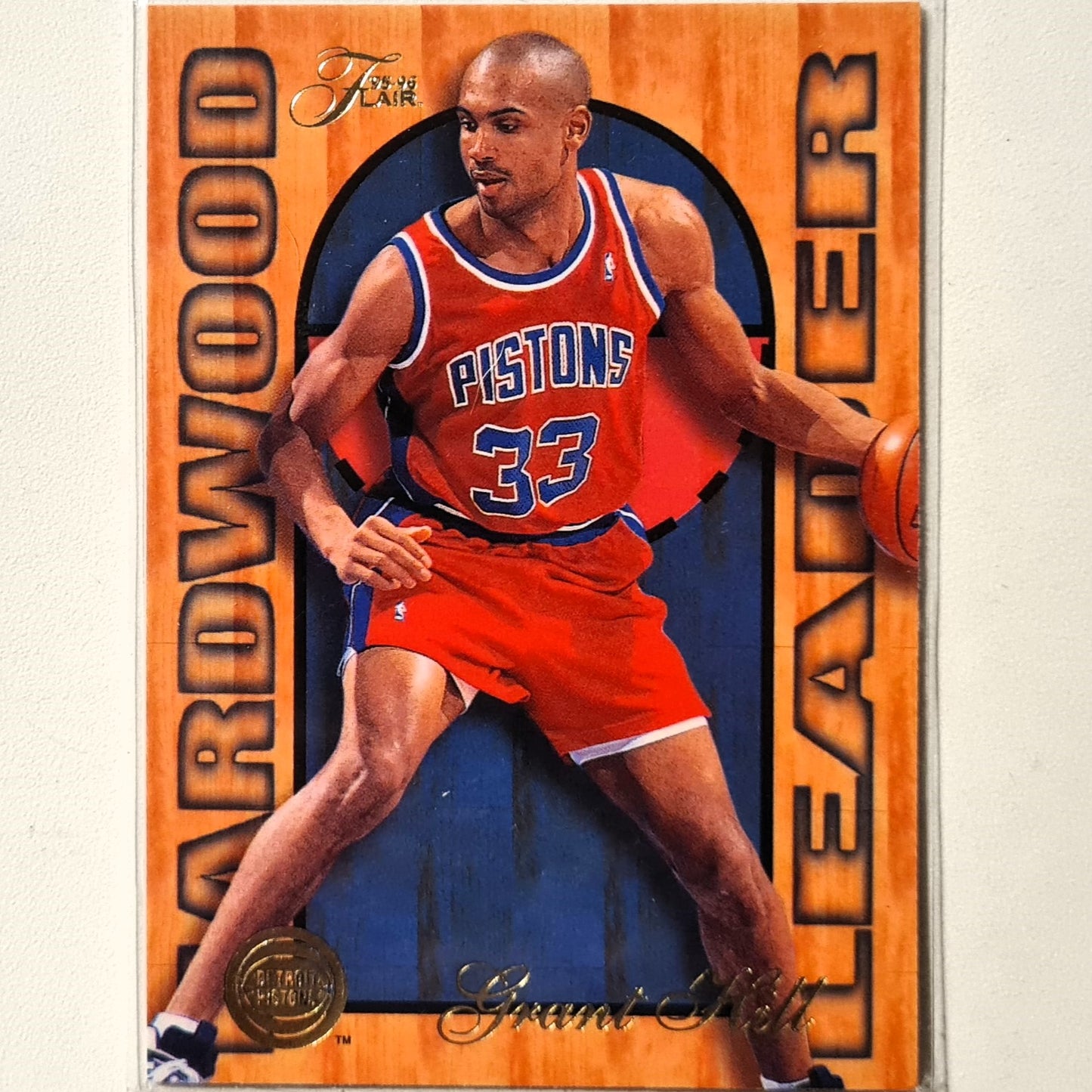 Grant Hill 1995 Fleer Flair 95-96 Hardwood Leader insert 8 of 27 Detroit Pistons Very good sleeved