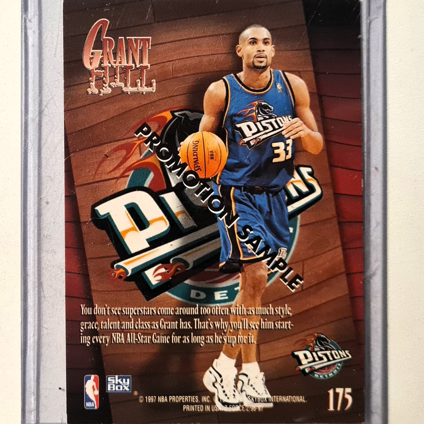 Grant Hill 1997 Skybox Z Force Zupermen Promotional #175 NBA Basketball Detroit Pistons good sleeved