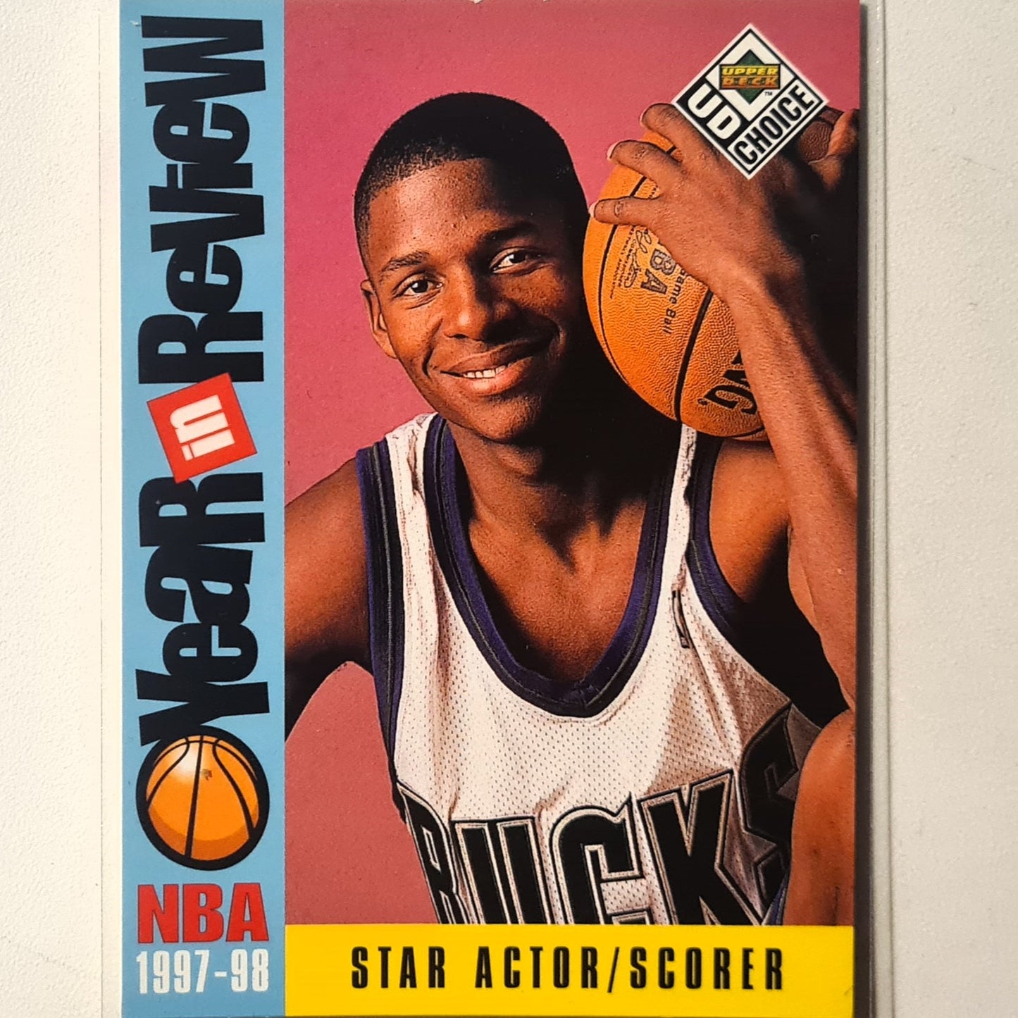 Ray Allen 1998 Upper-Deck year in review 1997-98 #195 NBA Basketball Milwaukee Bucks Very good sleeved
