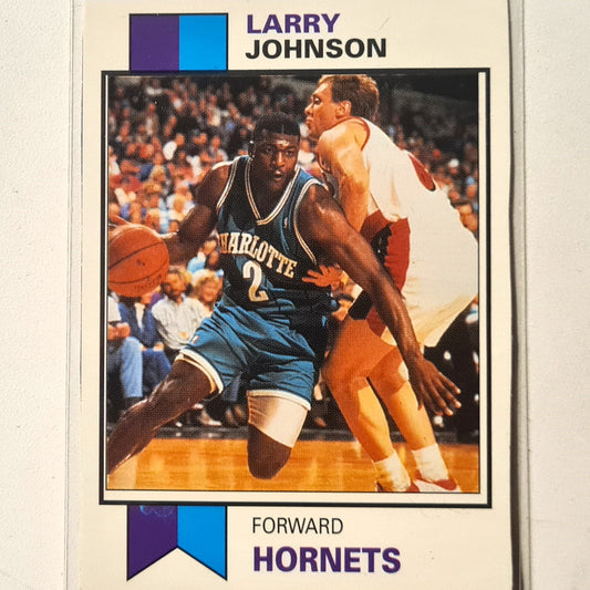 Larry Johnson 1993 price guide magazine card repli-cards #103 NBA Basketball Charlotte Hornets very good sleeved