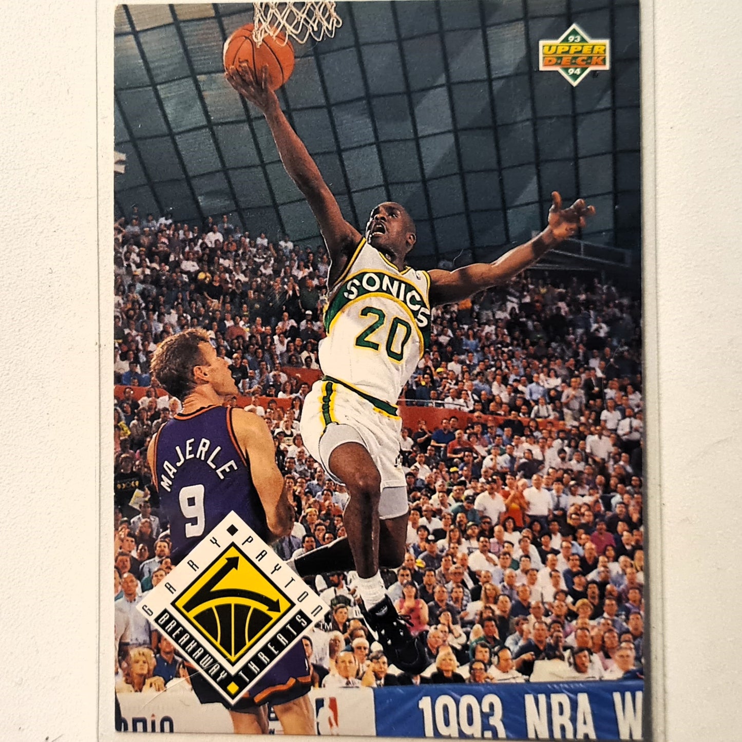 Gary Payton 1993 Upper-Deck Breakaway Threats #441 NBA Basketball Seattle Super Sonics very good sleeved