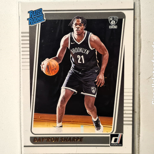 Day'Ron Sharpe 2021-22 Panini Donruss Rated Rookie RC #215 NBA Basketball Brooklyn Nets Excellent/mint sleeved