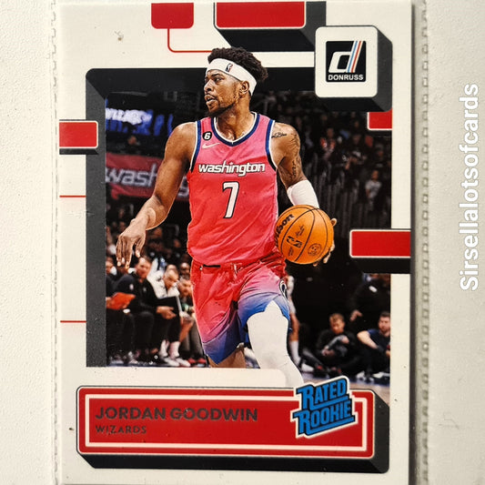 Jordan Goodwin 2021-22 Panini Donruss Rated Rookie #196 NBA Basketball Washington Wizards excellent/Mint sleeved