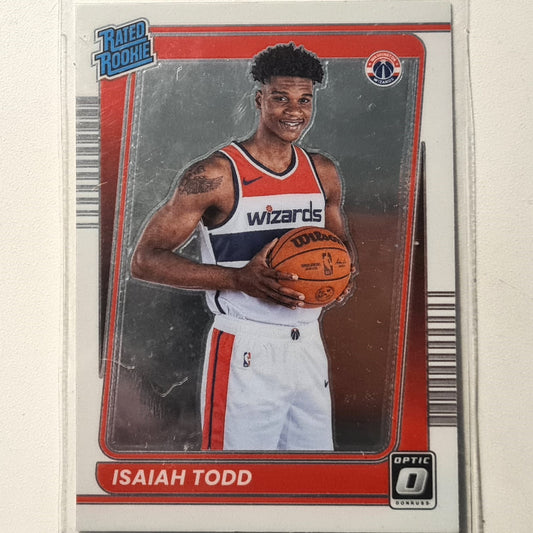 Isaiah Todd 2021-22 Panini Donruss Optic Rated Rookie RC #187 NBA Basketball Washington Wizards Excellent/Mint sleeved