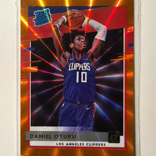 Daniel Oturu 2020-21 Panini Donruss Rated Rookie orange laser RC #217 NBA Basketball Los Angeles Clippers Excellent/Mint sleeved