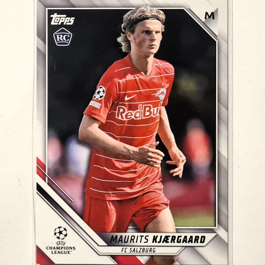 Maurits Kjaegaard 2022 Topps Champions League Asian Rookie RC #131 Soccer Football FC Salzburg excellent mint Sleeved