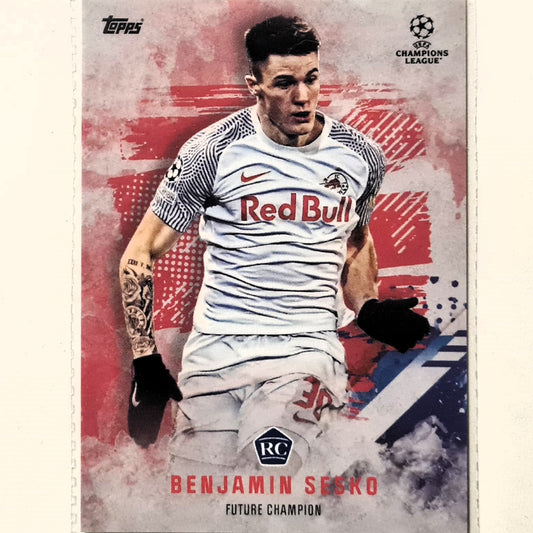 Benjamin Sesko 2021-22 Topps Champions league Future Champion Rookie RC Soccer Football FC Salzburg Excellent/Mint sleeved