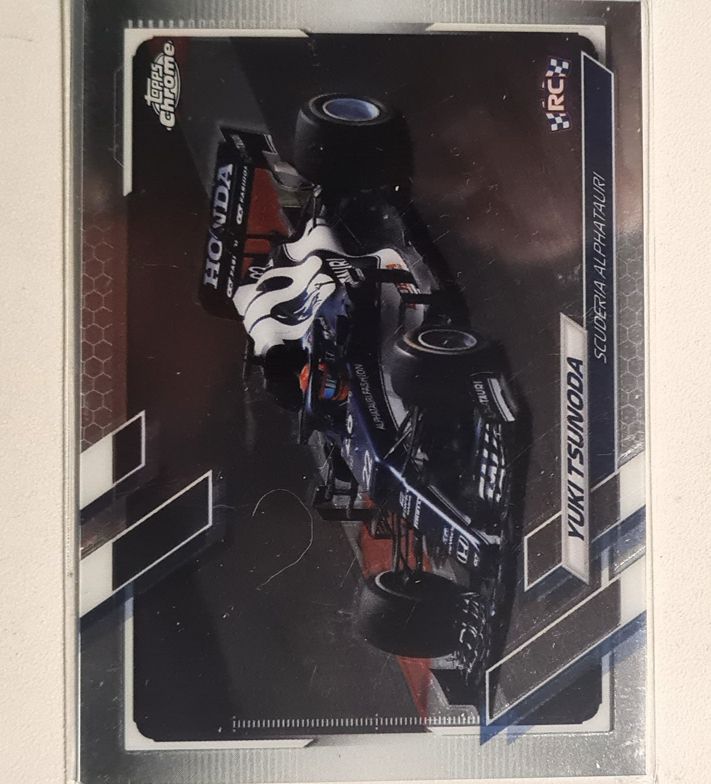 Yuki Tsunoda 2021 Topps Chrome  AT02 Racing car Rookie RC #109 F1 Motorsports Alfaturi excellent Sleeved