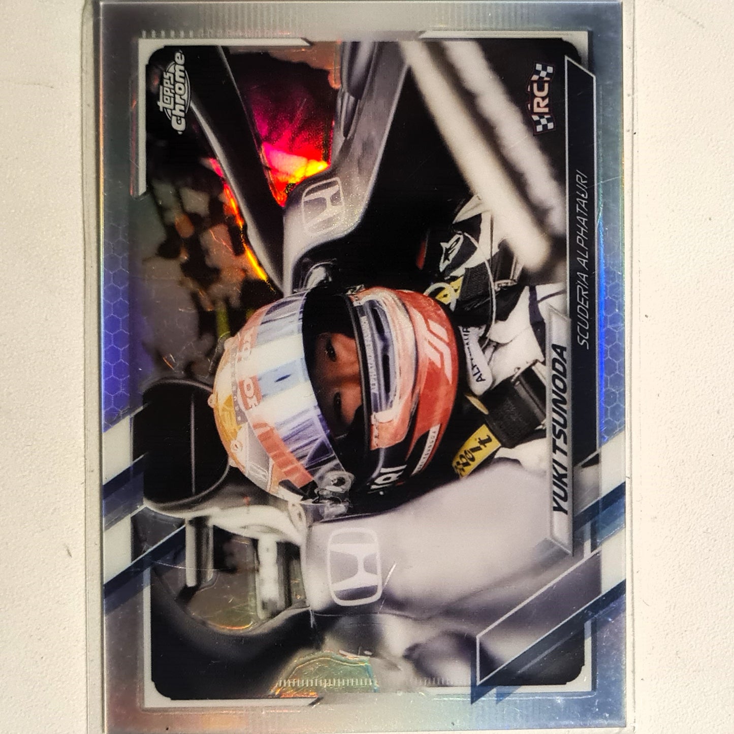 Yuki Tsunoda 2021 Topps Chrome  Refractor variant Rookie RC #37 F1 Motorsports Alfaturi excellent Sleeved