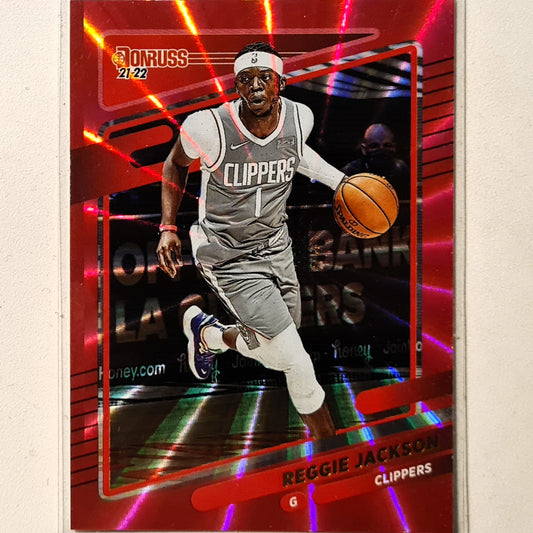 Reggie Jackson 2021-22 Panini Donruss pink laser #59 NBA Basketball Los Angeles Clippers Excellent sleeved