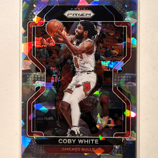 Coby White 2021-22 Panini Prizm Cracked Ice #143 NBA Basketball Chicago Bulls Excellent sleeved