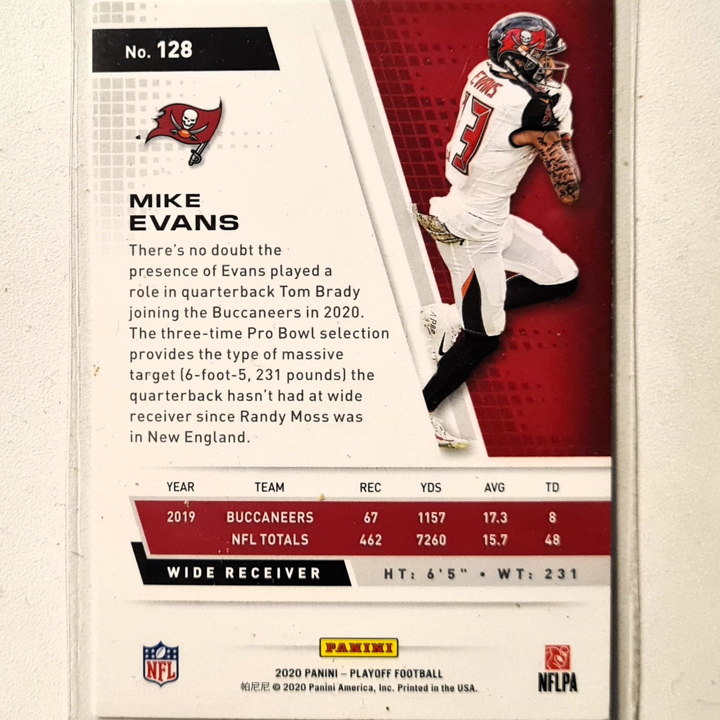 Mike Evans Panini Playoff #128 American Football NFL Tampa Bay Buccaneers Excellent sleeved