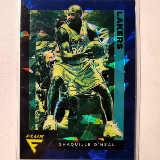 Shaquille O'Neal 2020-21 Panini Flux blue cracked ice prizm #186 NBA Basketball LA Lakers Excellent  sleeved