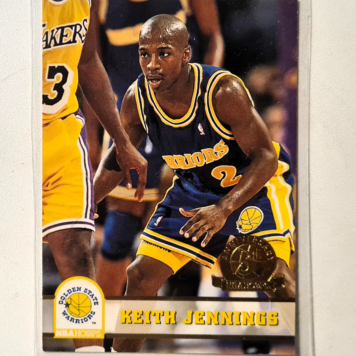 Keith Jennings 1994 Skybox NBA Hoops Rookie RC gold 5th anniversary variant #339 NBA Basketball Golden State Warriors very good sleeved