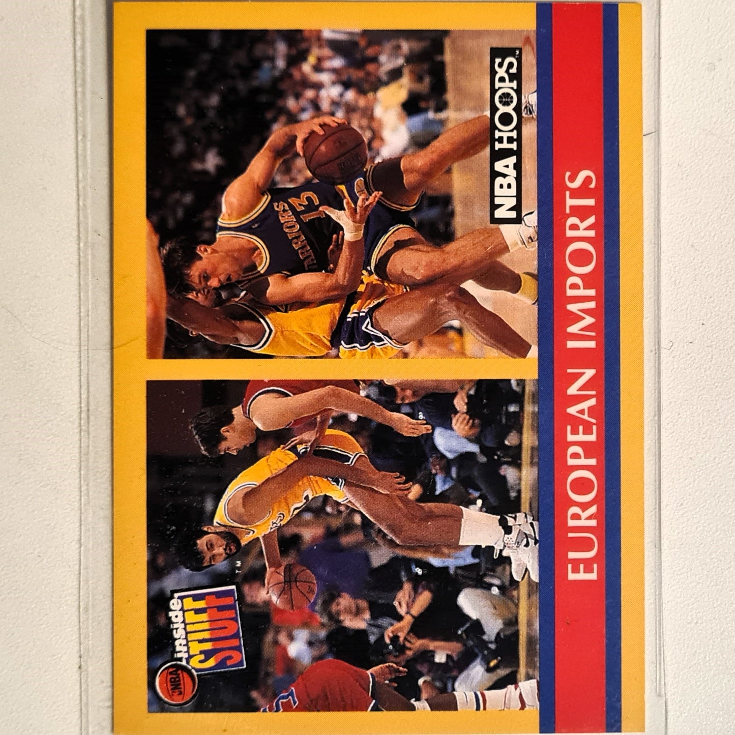 Vlade Divac 1990 NBA Hoops Behind the scenes #384 NBA Basketball Lakers Warriors Excellent sleeved