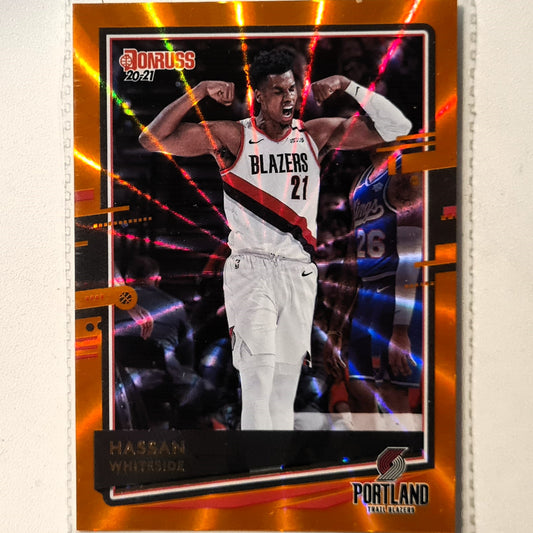 Hassan Whiteside 2020-21 Panini Donruss orange Laser #66 NBA Basketball Portland Trail Blazers Excellent sleeved