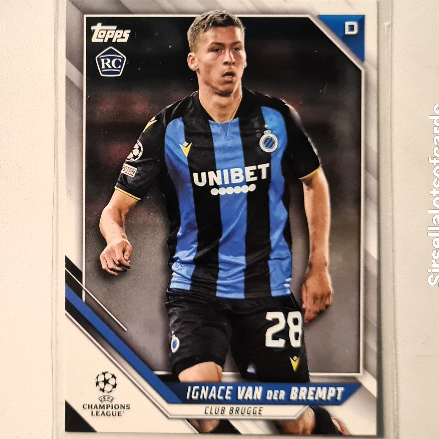 Ignace Van Der Brempt 2022 Topps Champions League japan variant Rookie RC #147 Soccer Football Club Brugge excellent mint Sleeved