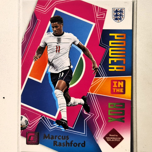 Marcus Rashford 2021-22 Panini Donruss road to Qatar Power in the box #14 Soccer Football England excellent mint Sleeved