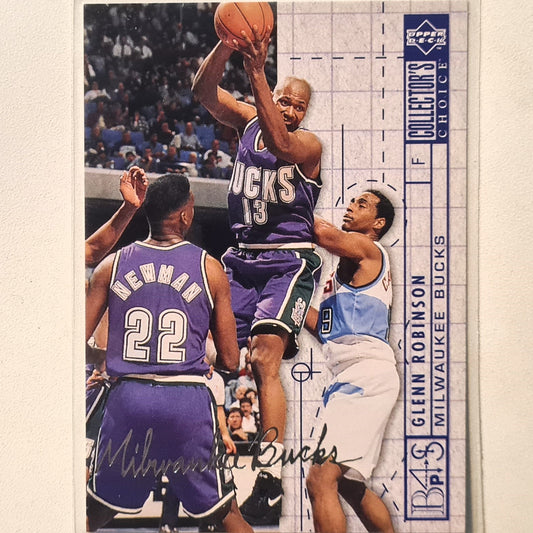 Glenn Robinson 1994 upper-deck Silver signature VARIANT Blueprint Rookie RC #386 NBA Basketball Milwaukee Bucks Excellent Sleeved