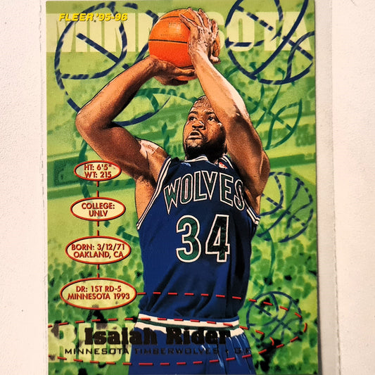 Isaiah Rider 1995 Fleer 95-96 #109 NBA Basketball Minnesota Timberwolves Excellent Sleeved