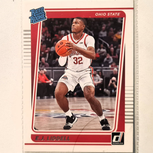 E.J. Liddell Panini Donruss rated rookie RC #8 NBA Basketball Ohio State Excellent Sleeved