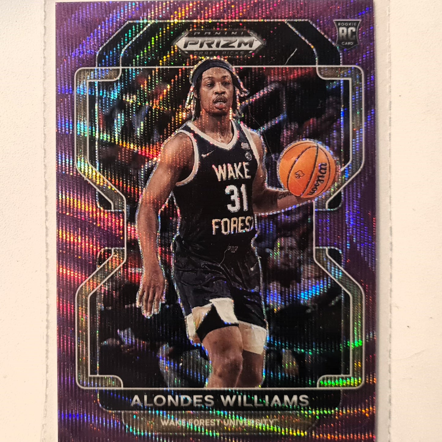 Alondes Williams 2022 Panini Prizm purple Wave rookie RC #97 NBA Basketball Wake Forest Nets Excellent/mint Sleeved