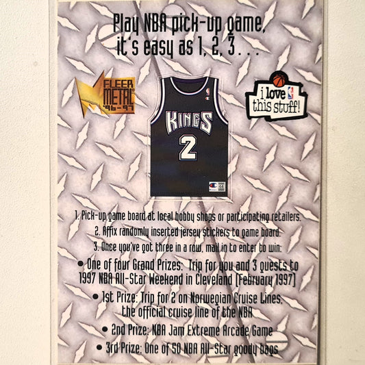 Mitch Richmond 1996 Fleer Metal game piece jersey #2 96-97 23 of 29 NBA Basketball Sacramento Kings Excellent sleeved