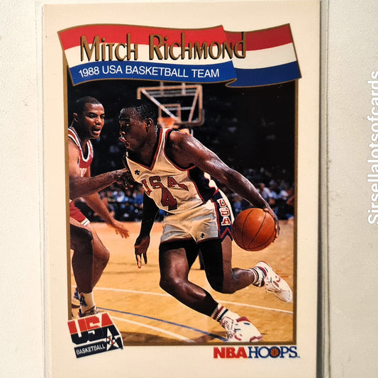 Mitch Richmond 1991 NBA Hoops 1988 USA team #573 NBA Basketball USA Excellent sleeved