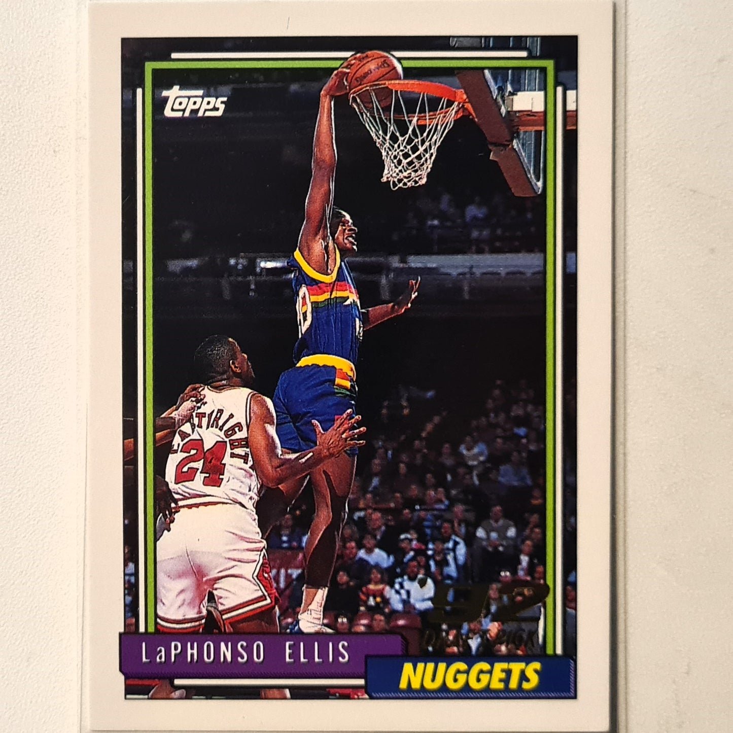 LaPhonso Ellis 1993 Topps 92 draft pick Rookie RC #319 NBA Basketball Denver Nuggets Excellent sleeved