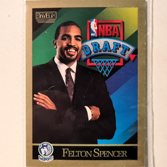 Felton Spencer 1990 Skybox draft Rookie RC #361 NBA Basketball Minnesota Timberwolves Excellent Sleeved