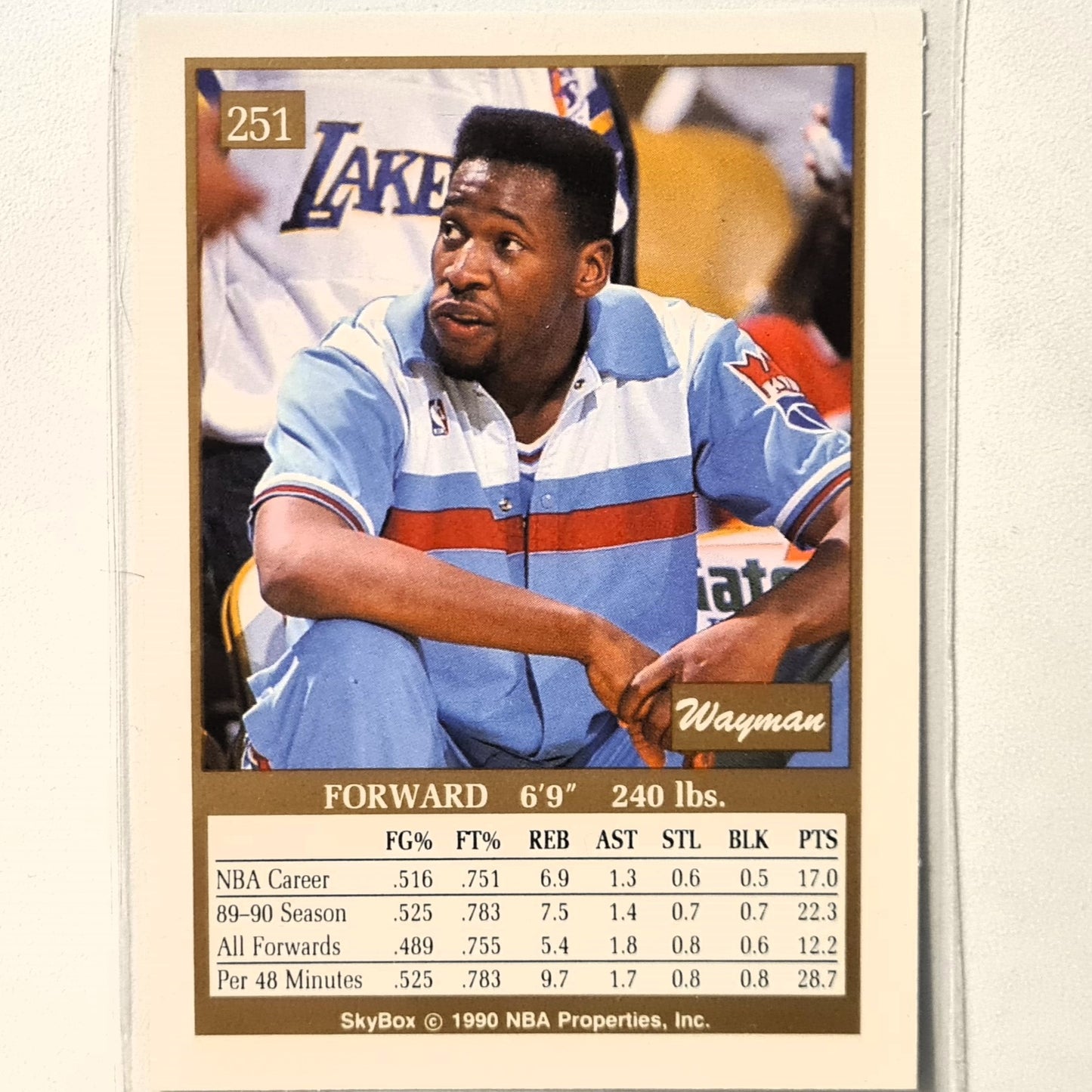 Wyman Tisdale 1990 Skybox #251 NBA Basketball Sacramento Kings very good Sleeved