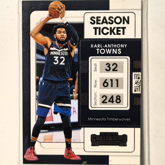 Karl-Anthony Towns 2021-22 Panini Contenders #15 NBA Basketball Minnesota Timberwolves Excellent sleeved