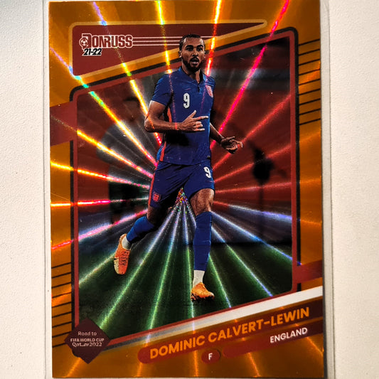 Dominic Calvert-Lewin 2021-22 Panini Donruss road to Qatar orange laser #49 Soccer football England Excellent sleeved