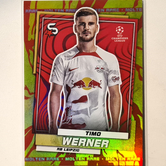 Timo Werner 2023 Topps Soccer superstars Molten Rare ##121 Soccer football RB Leipzig Excellent sleeved