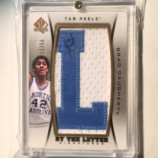 Brad Daugherty 2012-13 Upper-Deck by the letter Autograph relic patch  BL-BD NBA Basketball Tar Heels Excellent sleeved