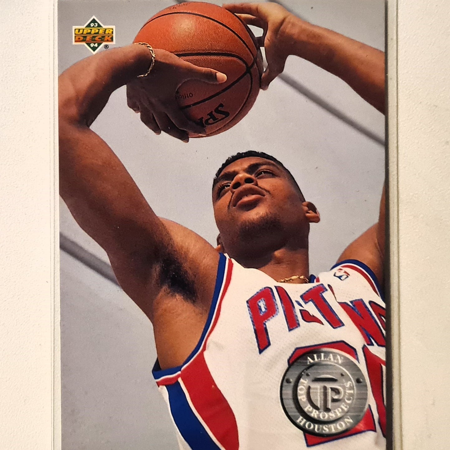 Allan Houston 1993 Upper-Deck Top Prospect Rookie RC #493 NBA Basketball Detroit Pistons Excellent sleeved