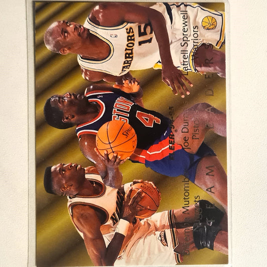Joe Dumars Mutombo Sprewell 1995 Fleer 95-96 Team Leaders 3 of 9 NBA Basketball Detroit Pistons Excellent Sleeved
