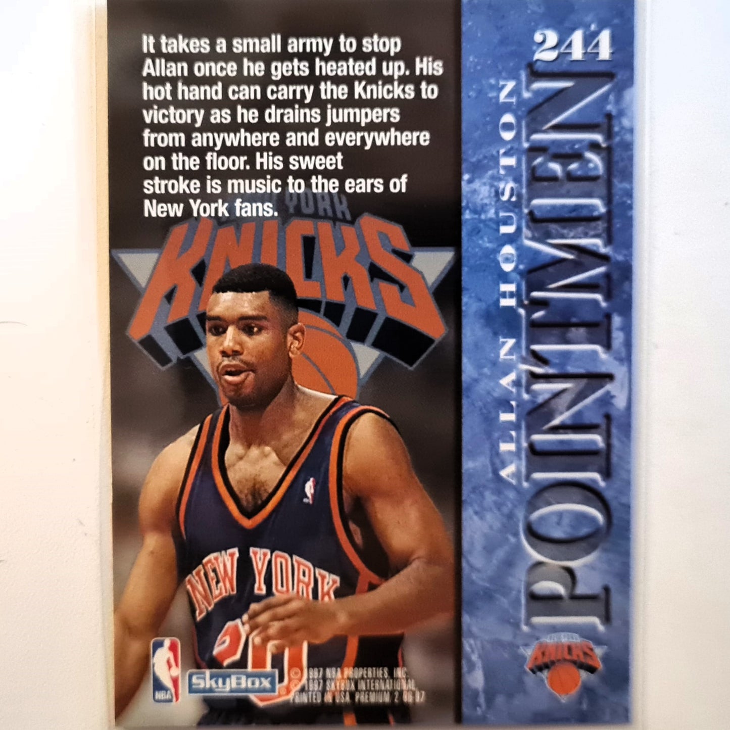 Allan Houston 1997 Skybox Premium Point Men #244 NBA Basketball New York Knicks Excellent Sleeved