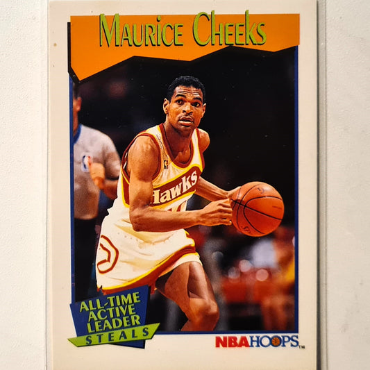 Maurice Cheeks 1991 NBA Hoops active steals leader #533 NBA Basketball Atlanta Hawks Excellent Sleeved