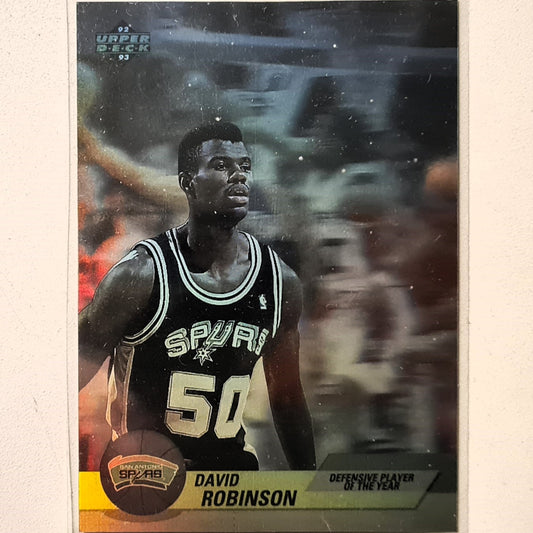 David Robinson 1992 Upper-Deck defensive player of year hologram AW7 NBA Basketball San Antonio Spurs Excellent sleeved