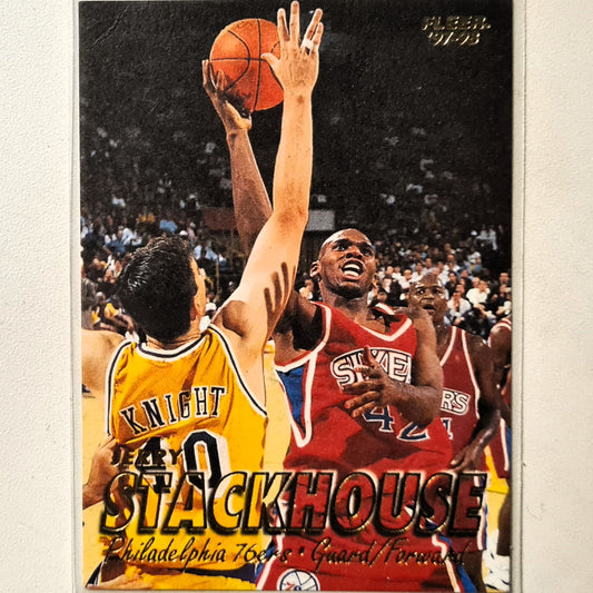 Jerry Stackhouse 1997 Fleer 97-98 "sample" Basketball Philadelphia 76ers Excellent sleeved