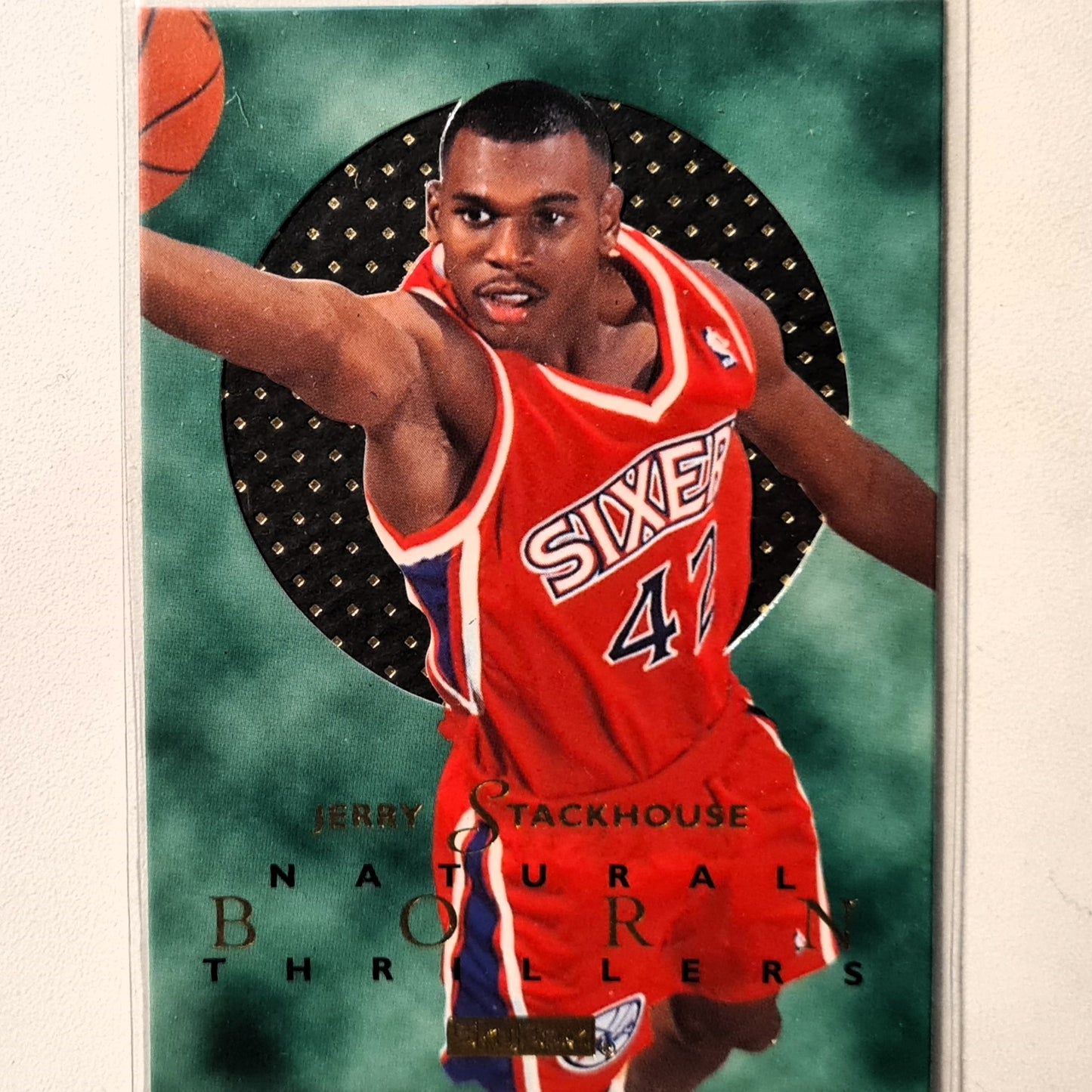 Jerry Stackhouse 1996 Skybox E-XL Rookie RC  Natural Born Thrillers NBA Basketball Philadelphia 76ers Excellent sleeved