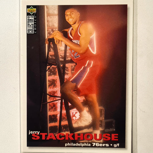 Jerry Stackhouse 1995 Upper-Deck Rookie RC #72 NBA Basketball Philadelphia 76ers Excellent sleeved