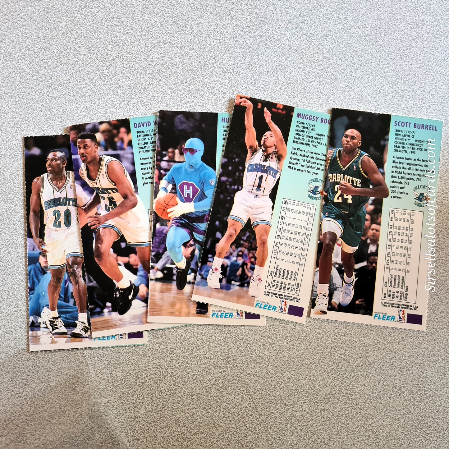 1994 Fleer 93-94 NBA Jam oversized Charlotte Hornets NBA Basketball cards bundle NBA019