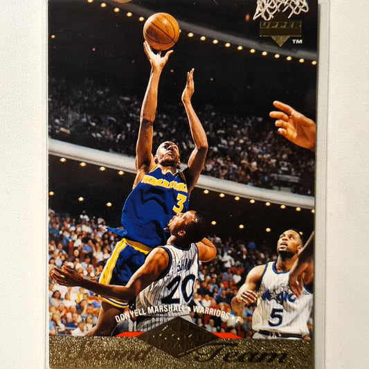 Donyell Marshall 1995 Upper-Deck All rookie 2nd Team #164 NBA Basketball Golden State Warriors excellent sleeved