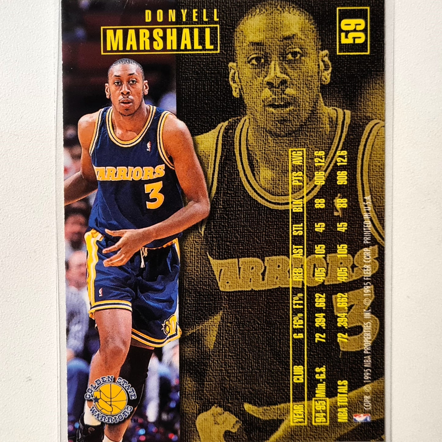 Donyell Marshall 1995 Fleer 95-96 #53 NBA Basketball Golden State Warriors excellent sleeved