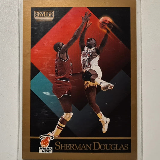 Sherman Douglas 1990 Skybox #145 NBA Basketball Miami Heat very good Sleeved
