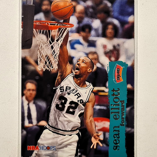 Sean Elliott 1995 NBA Hoops Earth Shakers #146 NBA Basketball San Antonio Spurs Excellent+ sleeved